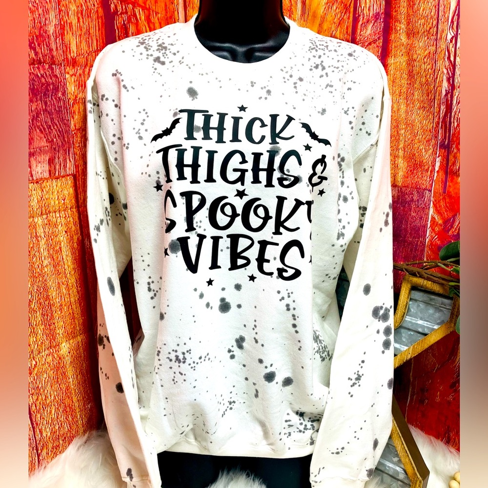 Thick Thighs Spooky Vibes Crewneck